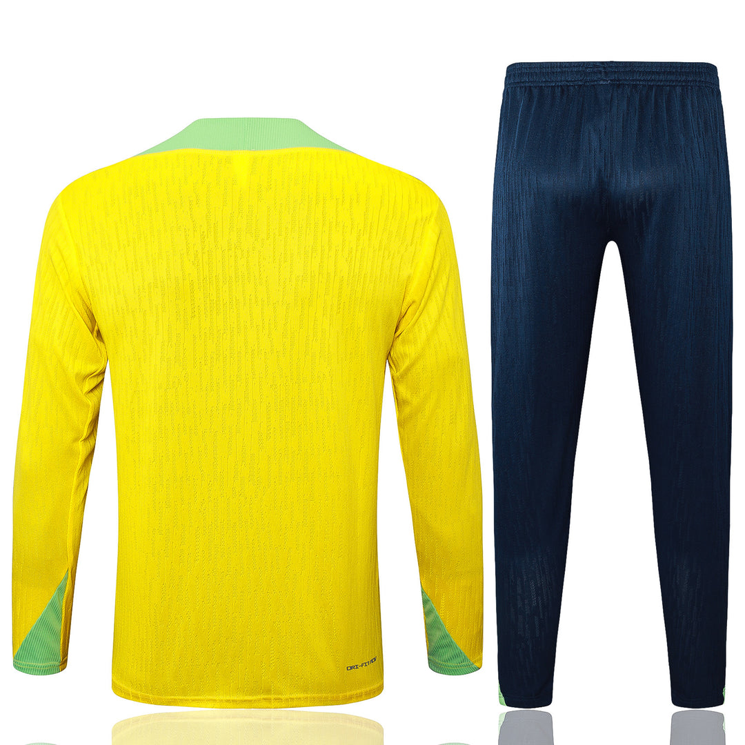 Conjunto Treino Brasil 24/25 - Amarelo/Azul Marinho