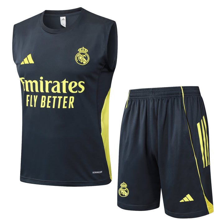 Kit Regata Real Madrid 25/26 - Grafite Escuro/Amarelo