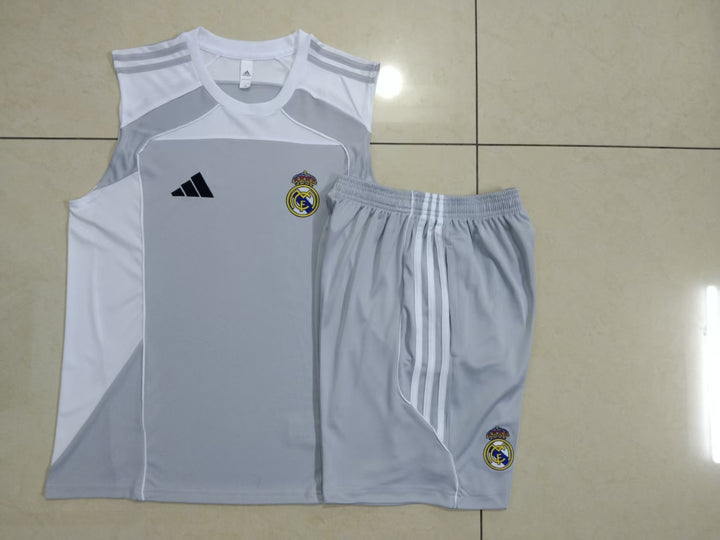 Kit Regata Real Madrid 25/26 - Cinza Claro/Branco