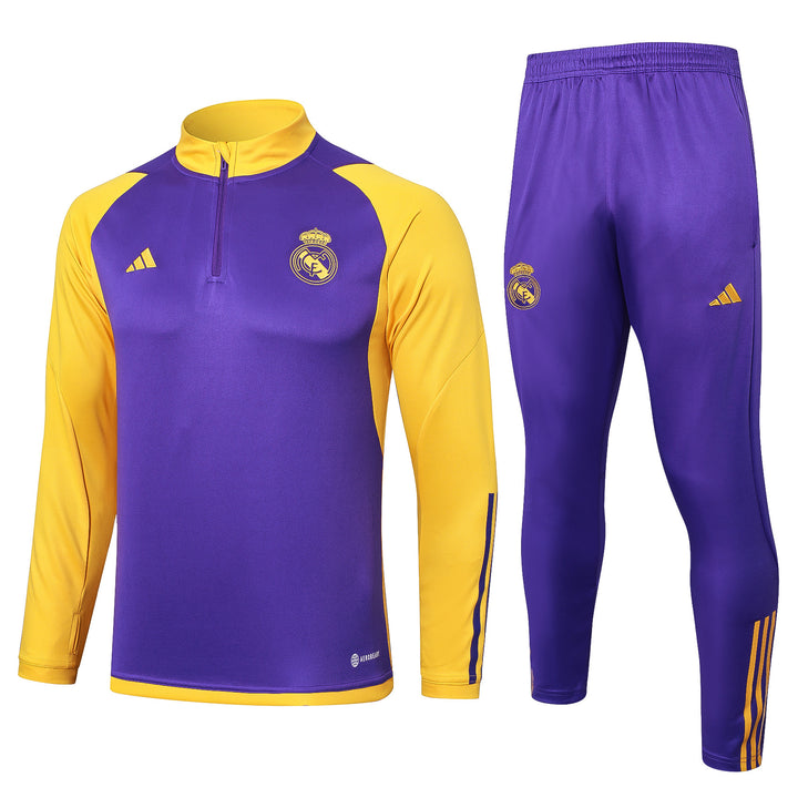 Conjunto Treino Real Madrid 23/24 - Roxo/Amarelo