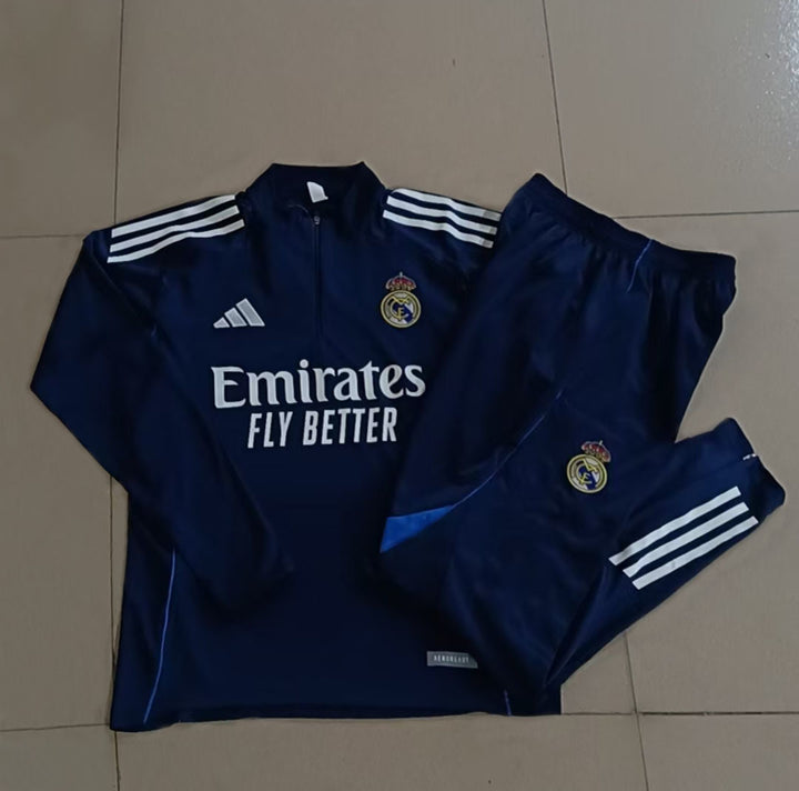 Conjunto Treino Real Madrid 25/26 - Azul Marinho/Azul Claro