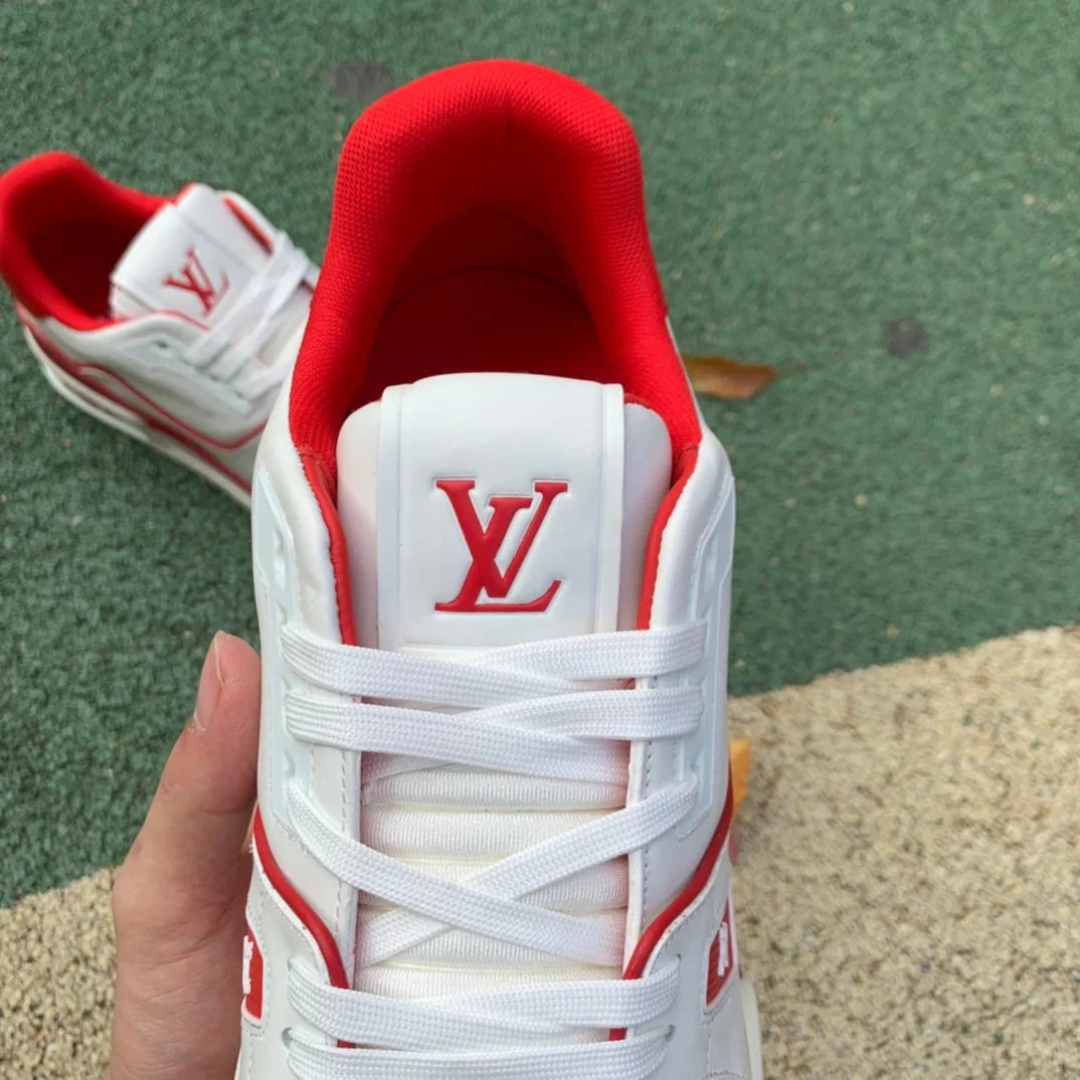Louis Vuitton Trainer – Bordô/Branco/Vermelho