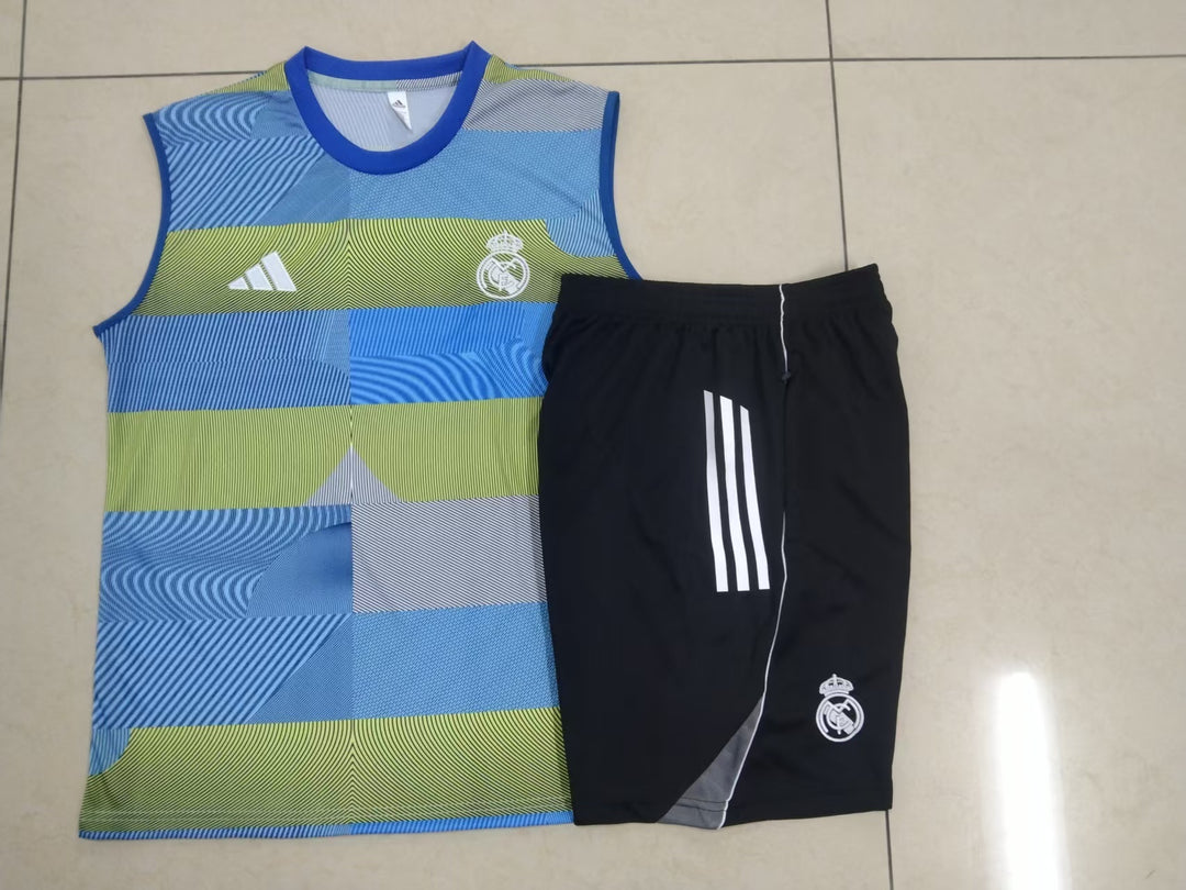 Kit Regata Real Madrid 25/26 - Verde Oliva Claro/Azul/Preto