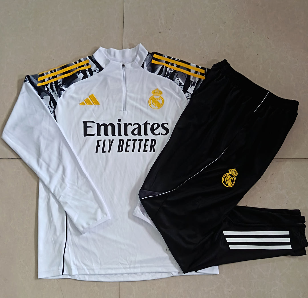 Conjunto Treino Real Madrid 25/26 - Branco Estampado