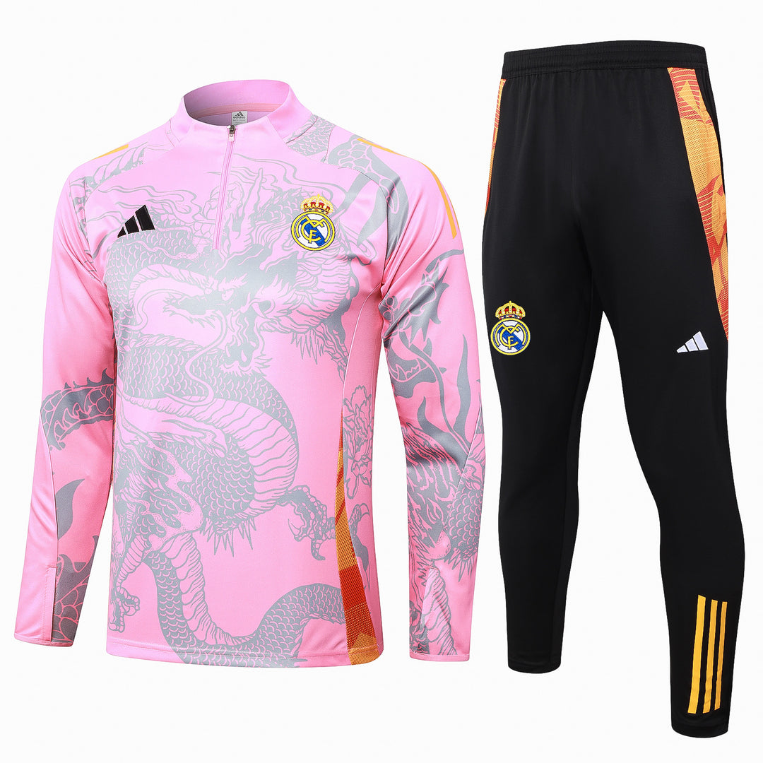 Conjunto Treino Real Madrid 24/25 - Rosa Claro/Laranja