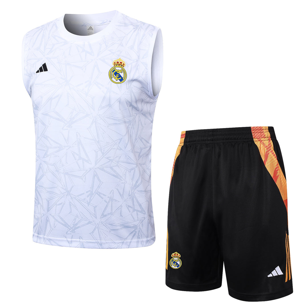 Kit Regata Real Madrid 24/25 - Branco/Preto/Laranja