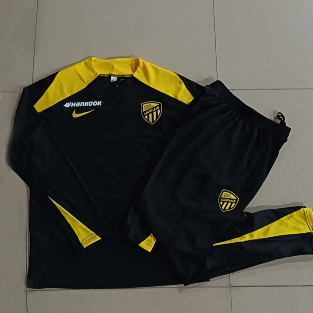 Conjunto Treino Al-Ittihad 25/26 - Preto/Amarelo