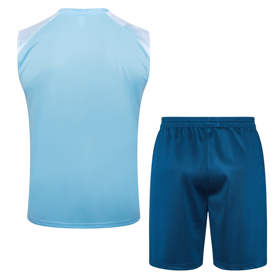 Kit Regata Manchester City 23/24 - Branco/Azul Petróleo