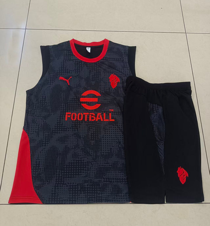 Kit Regata AC Milan 25/26 - Preto/Vermelho