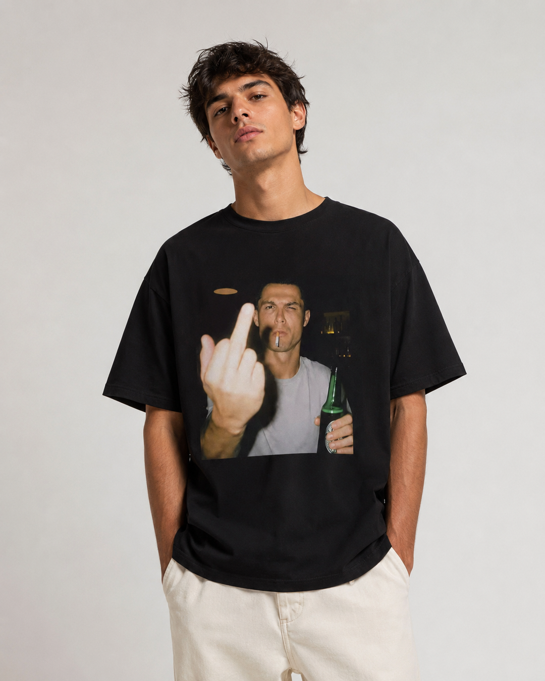 Camiseta Masculina Cristiano Ronaldo - Preto