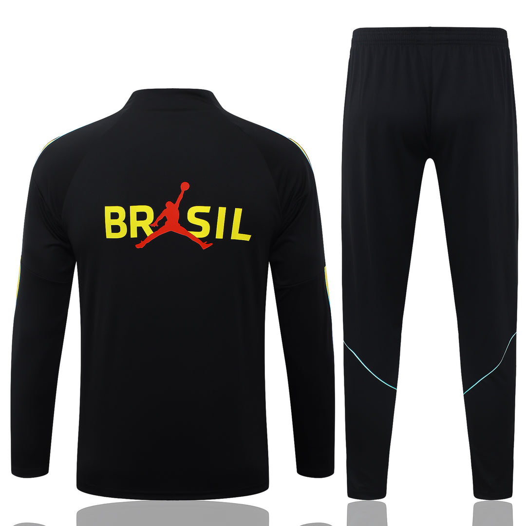 Conjunto Treino Brasil 26/27 - Preto/Amarelo/Vermelho