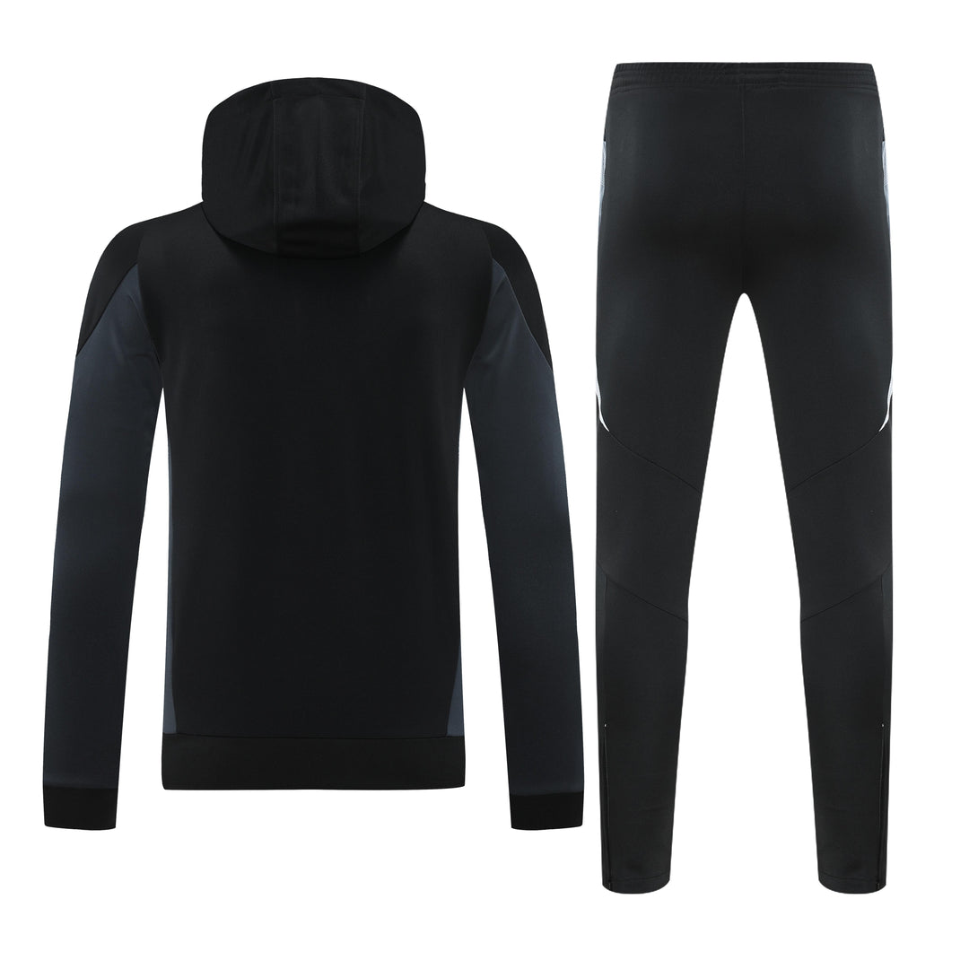 Conjunto Manchester United 2024/25 Preto/Branco - Capuz