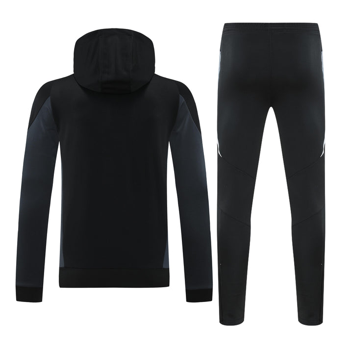Conjunto Manchester United 2024/25 Preto/Branco - Capuz