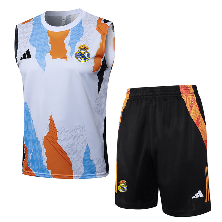Kit Regata Real Madrid 24/25 - Branco/Preto/Laranja