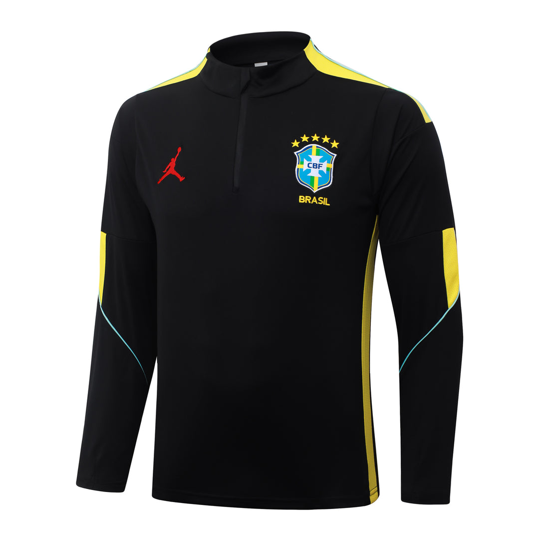 Conjunto Treino Brasil 26/27 - Preto/Amarelo/Vermelho