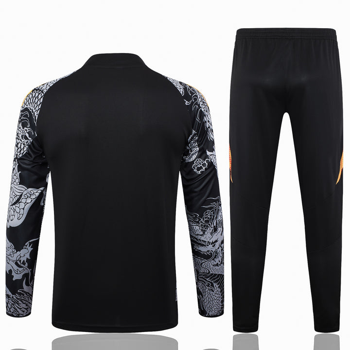 Conjunto Treino Real Madrid 24/25 - Preto/Cinza Claro