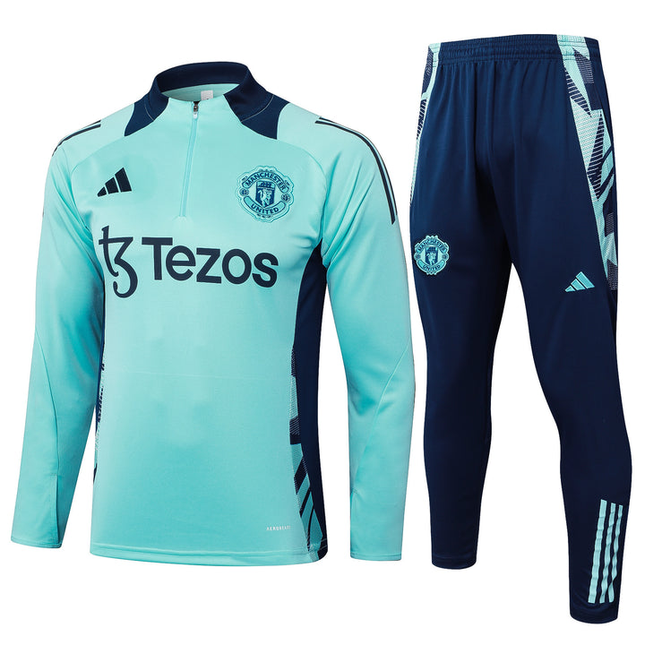 Conjunto Treino Manchester United 24/25 - Turquesa/Azul Marinho