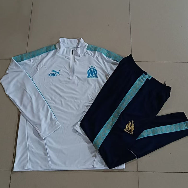 Conjunto Treino Olympique de Marseille 25/26 - Branco/Azul Marinho