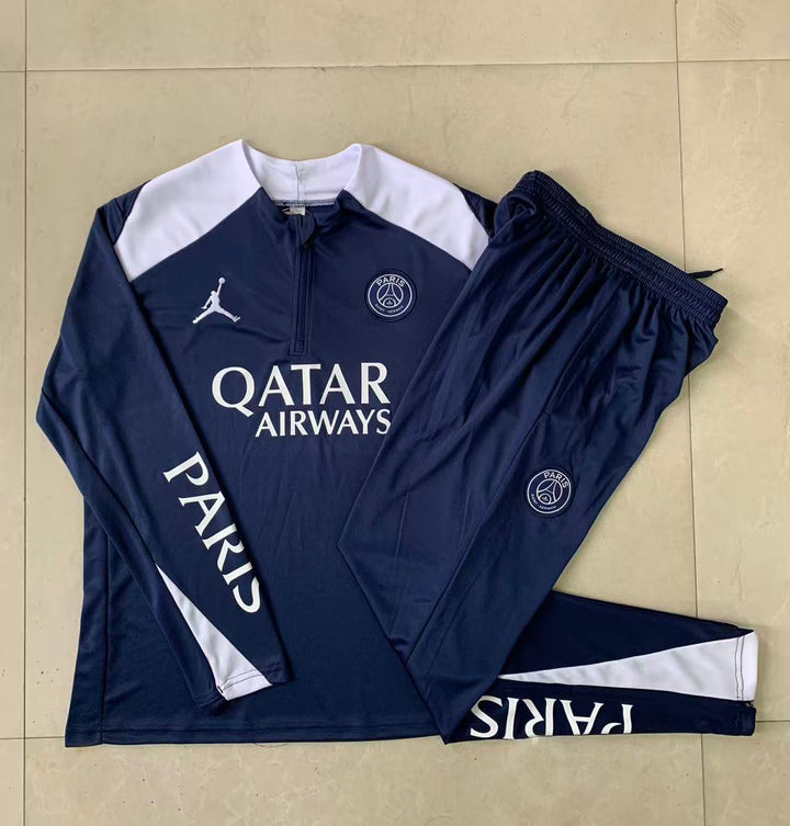 Conjunto Treino PSG 25/26 - Azul Marinho/Branco