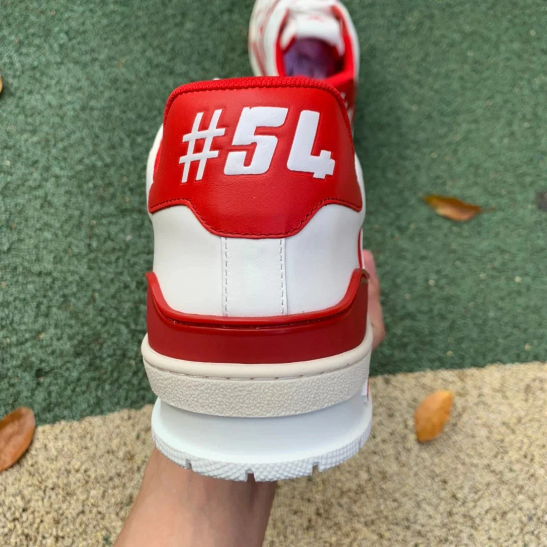 Louis Vuitton Trainer – Bordô/Branco/Vermelho