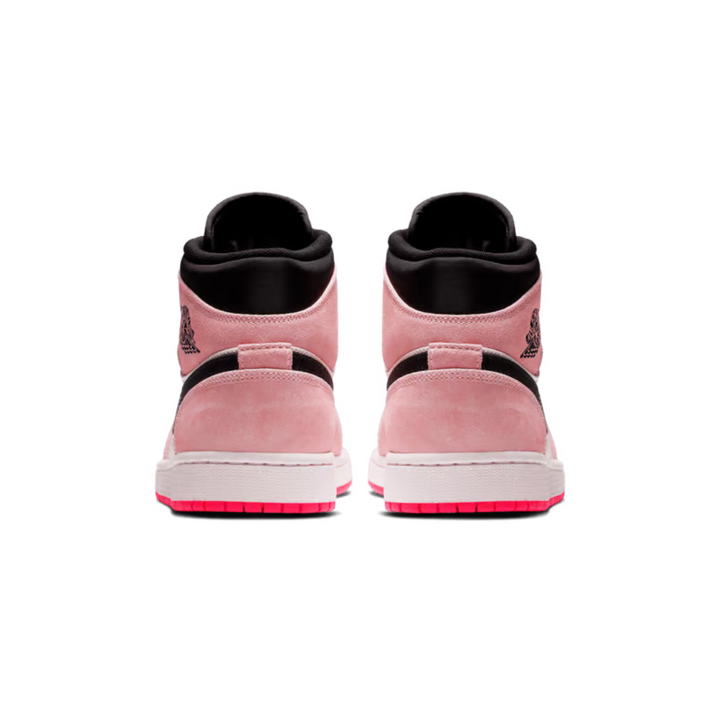 Air Jordan 1 Mid - Branco/Rosa Pastel/Preto/Rosa Neon