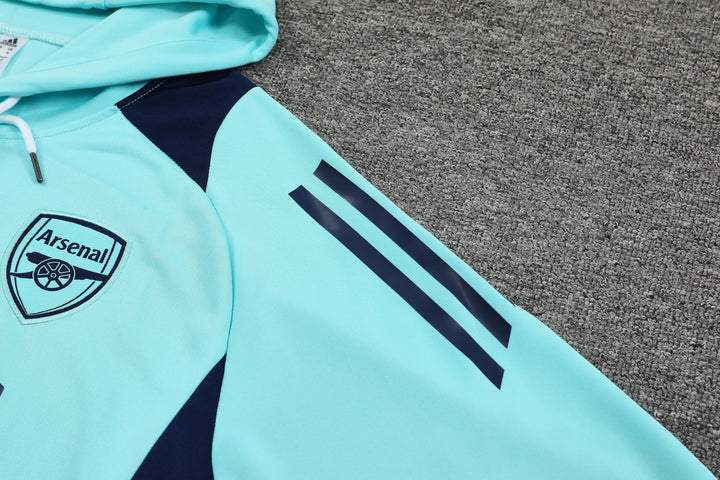 Blusão Arsenal 2024/25 Azul Turquesa - Capuz