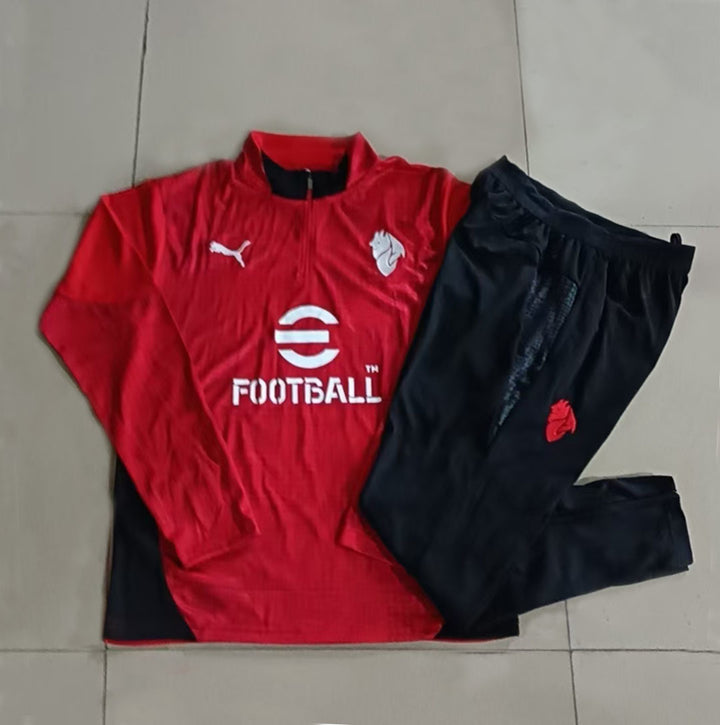 Conjunto Treino AC Milan 25/26 - Vermelho/Preto