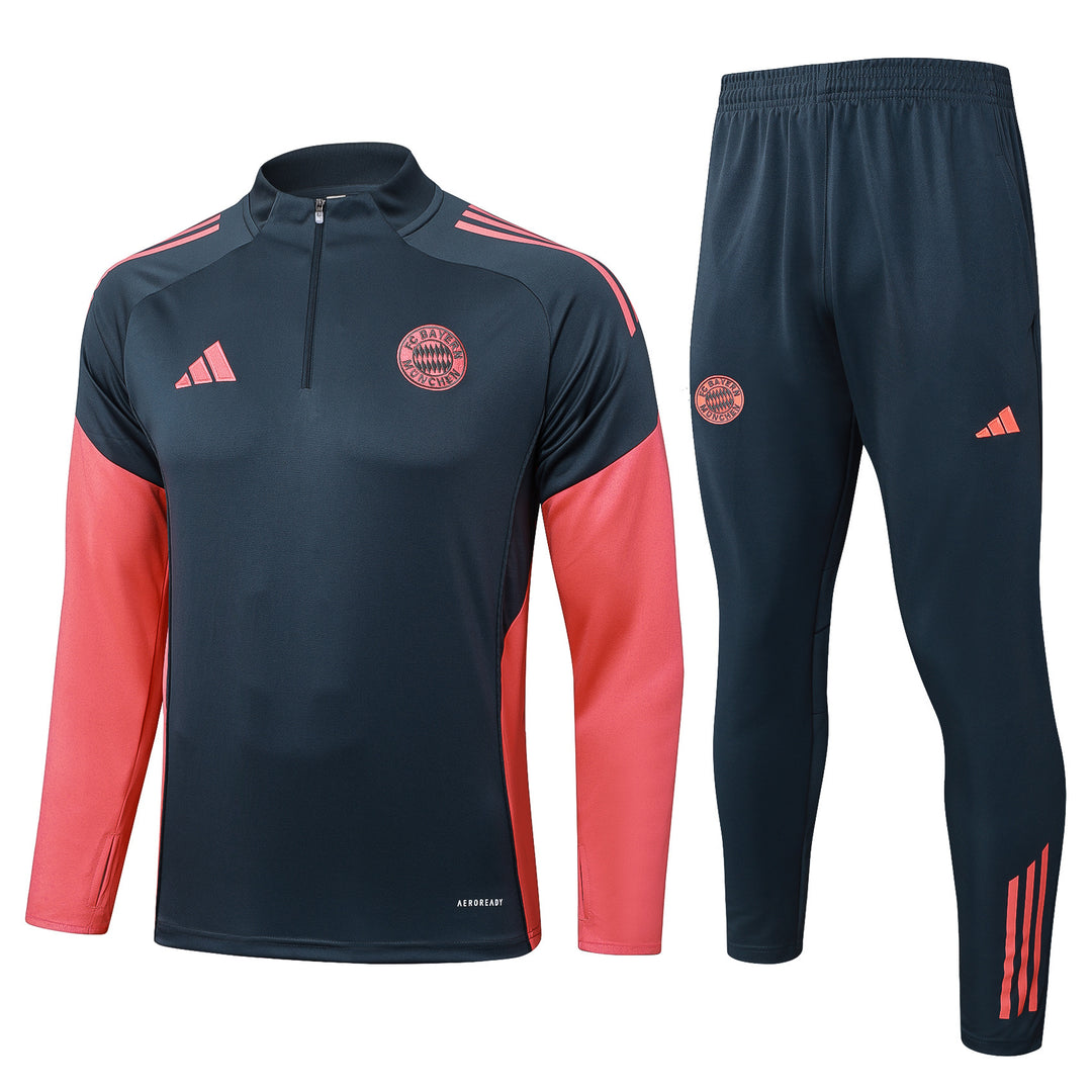 Conjunto Treino Bayern Munich 25/26 - Preto/Vermelho Alaranjado
