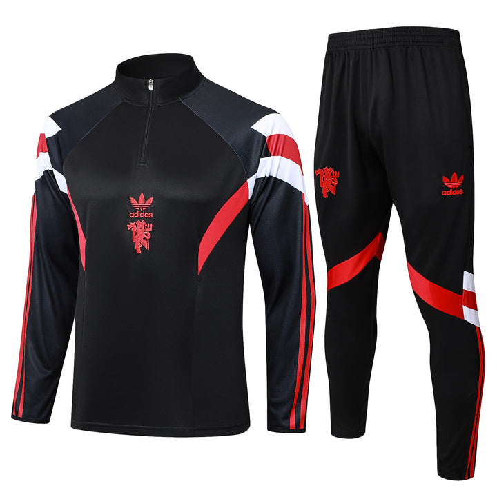 Conjunto Treino Manchester United 24/25 - Preto/Vermelho/Branco