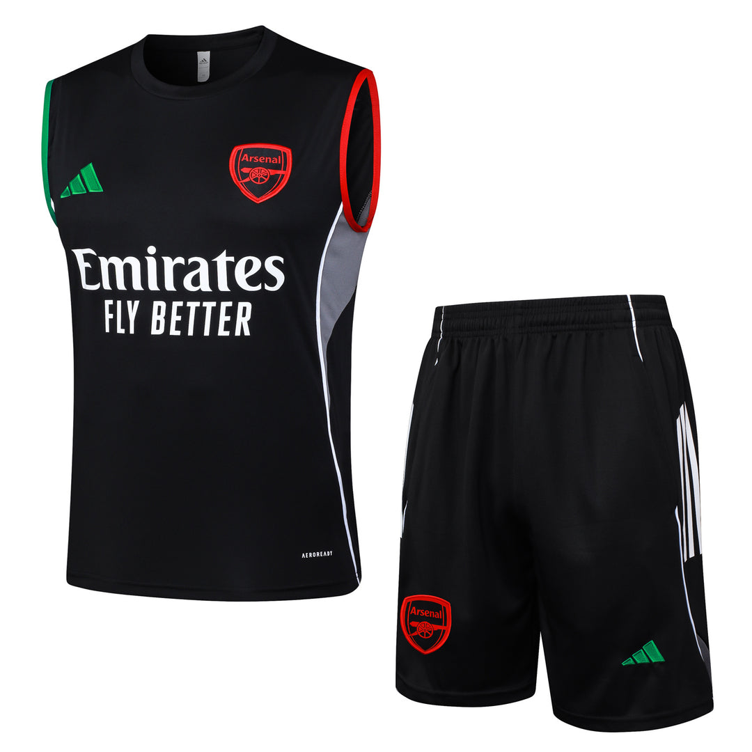 Kit Regata Arsenal 25/26 - Preto/Verde/Vermelho