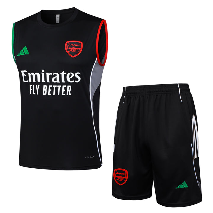 Kit Regata Arsenal 25/26 - Preto/Verde/Vermelho
