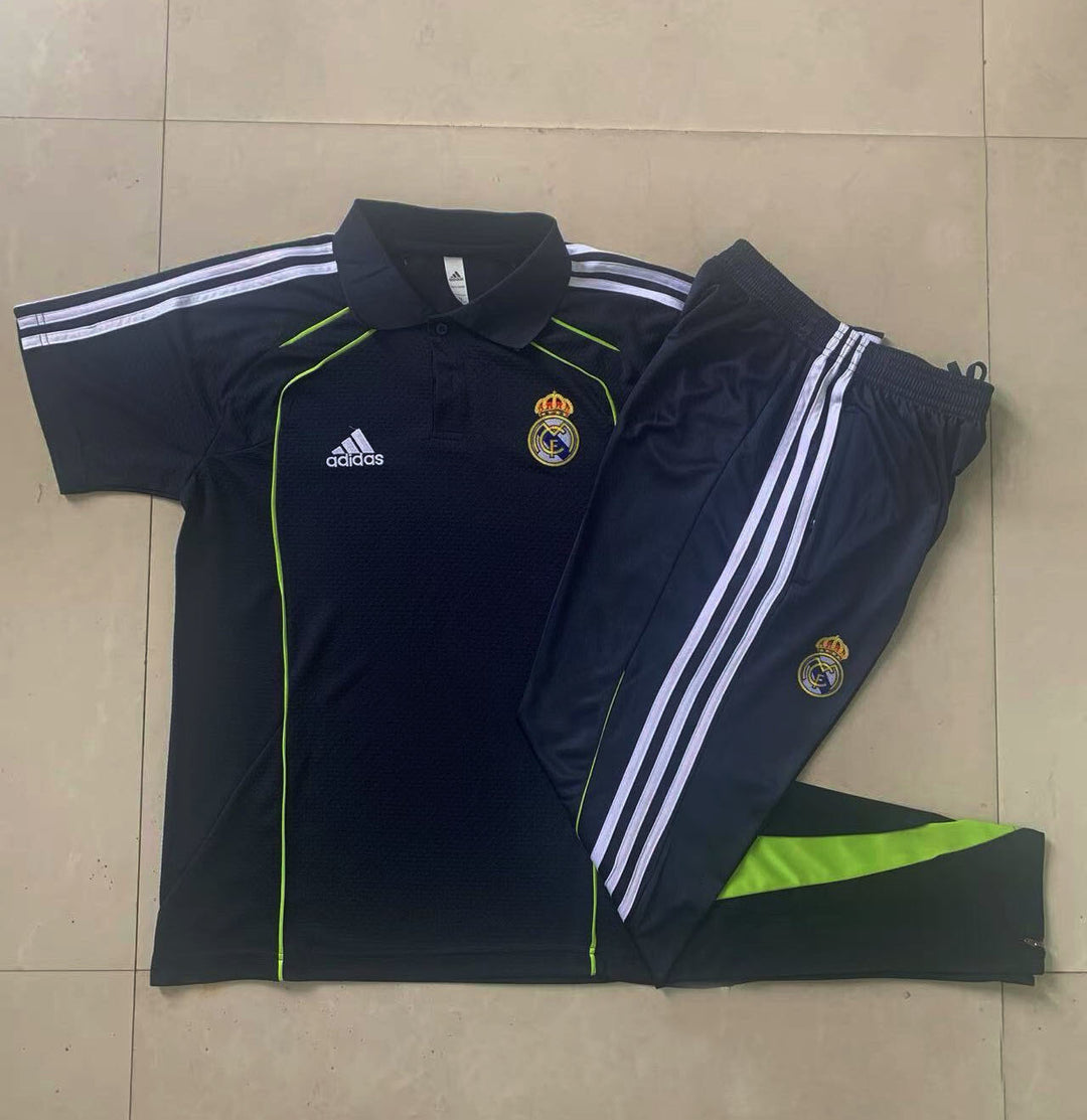 Kit Polo Real Madrid 25/26 - Azul Marinho/Verde Limão