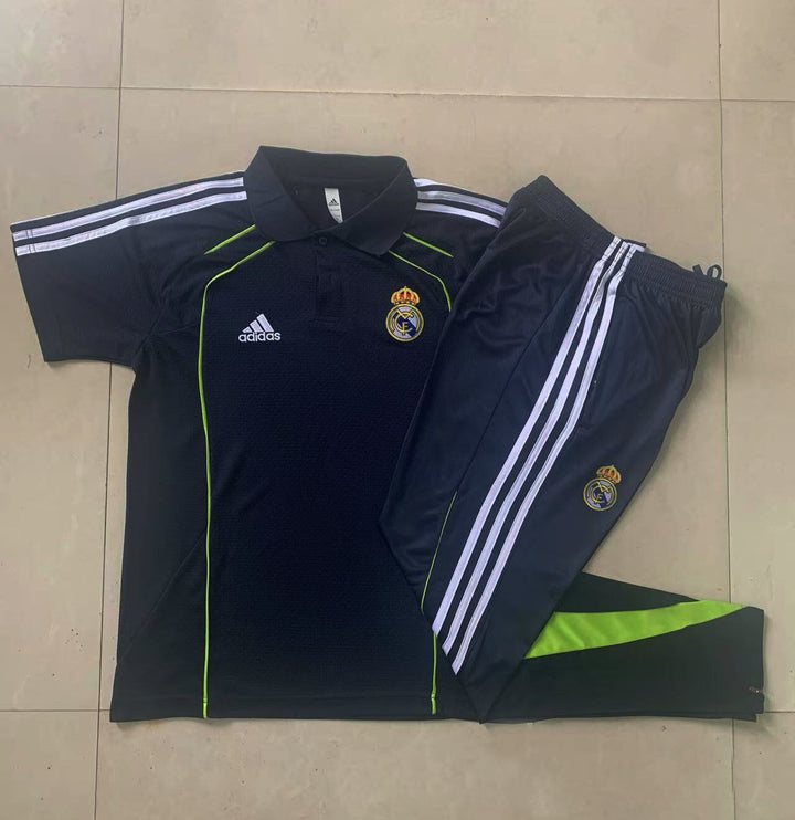 Kit Polo Real Madrid 25/26 - Azul Marinho/Verde Limão