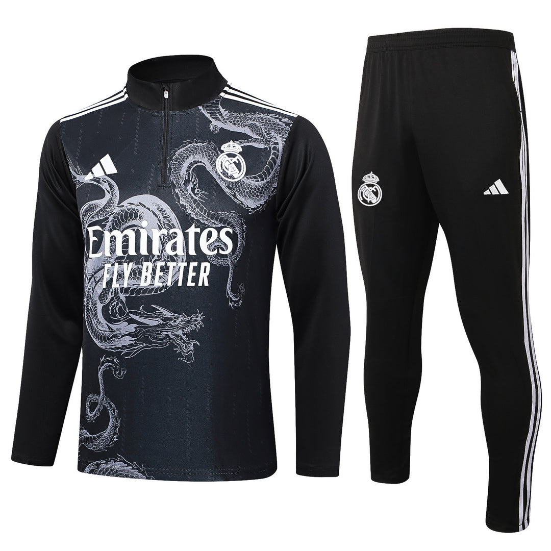 Conjunto Treino Real Madrid 24/25 - Preto/Cinza