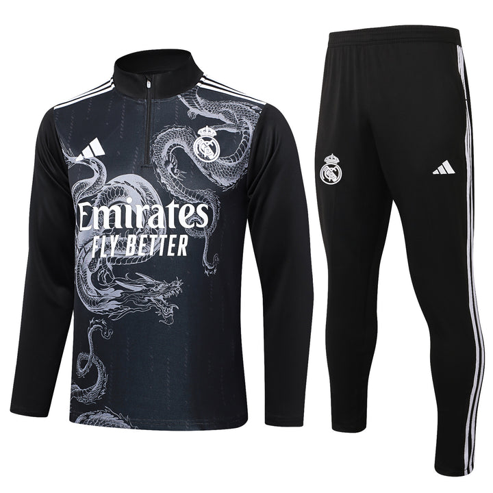 Conjunto Treino Real Madrid 24/25 - Preto/Cinza