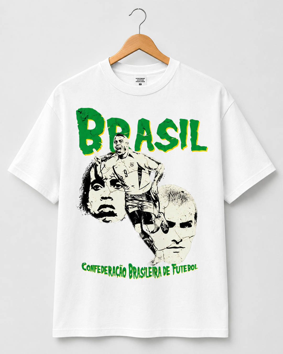 Camiseta Brasil Campeão Mundial 2002 Oversized Masculina - Preto lavado