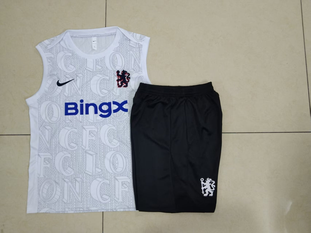 Kit Regata Chelsea 25/26 - Branco/Cinza Claro/Preto