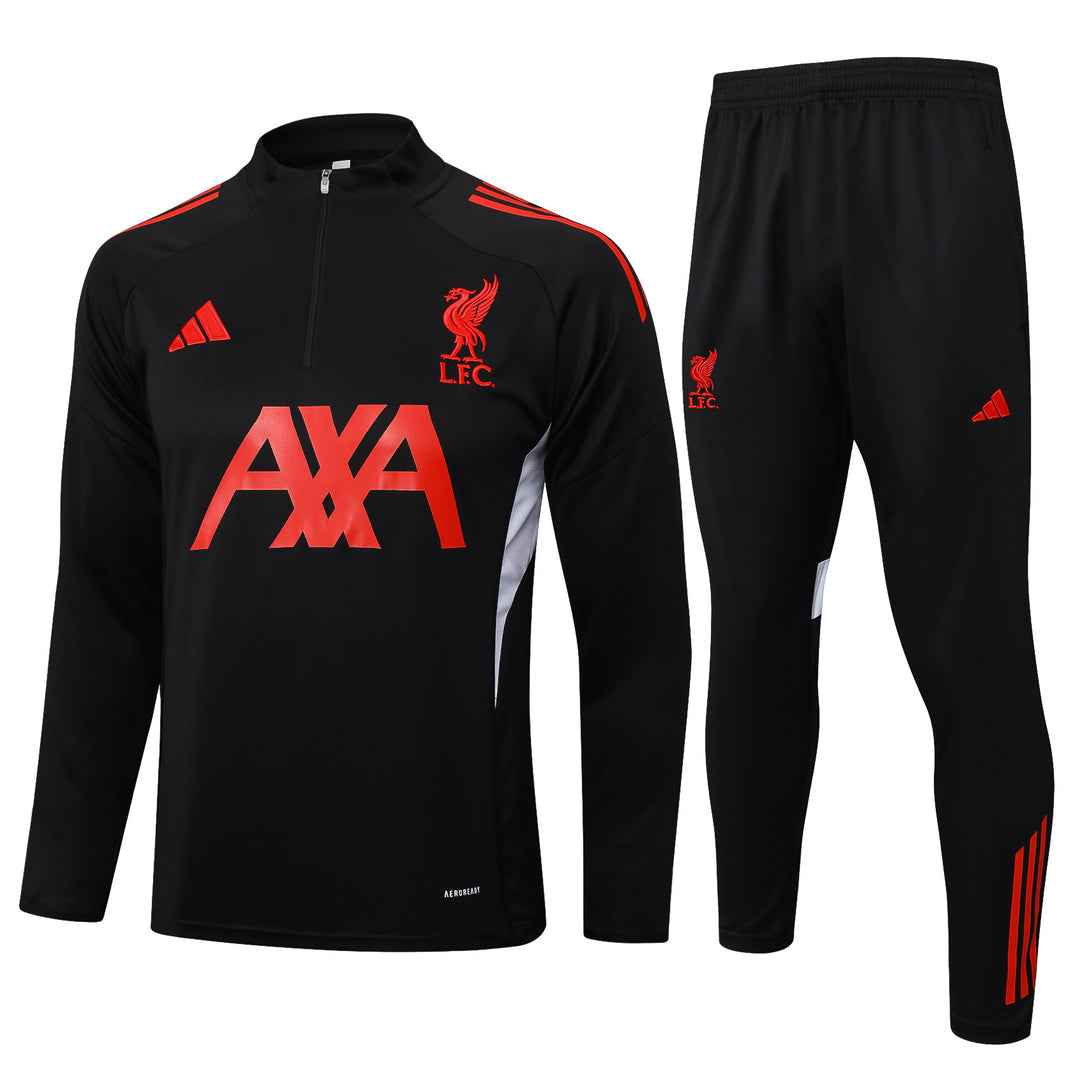 Conjunto Treino Liverpool 25/26 - Preto/Vermelho/Branco