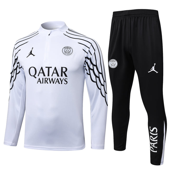 Conjunto Treino PSG 25/26 - Branco/Preto