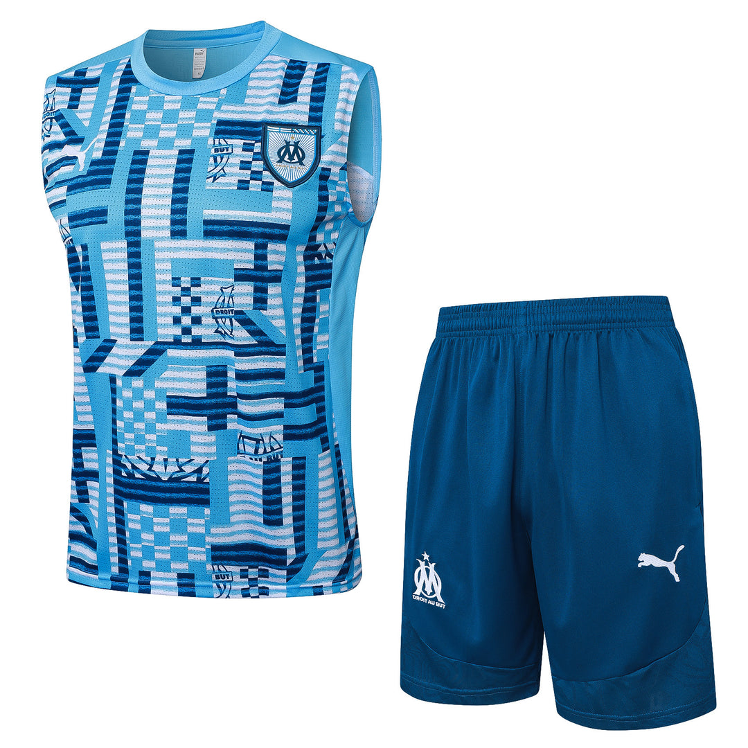 Kit Regata Olympique de Marseille 24/25 - Azul Celeste/Azul Petróleo