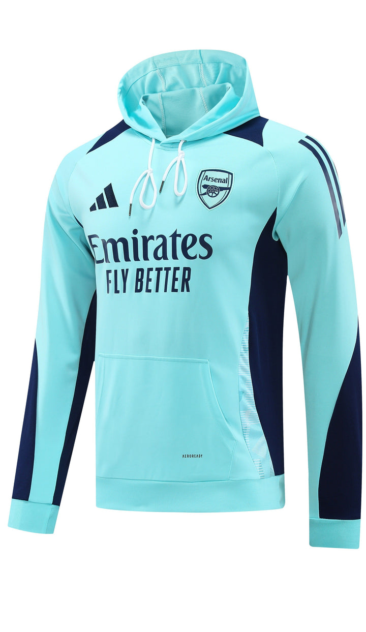 Blusão Arsenal 2024/25 Azul Turquesa - Capuz