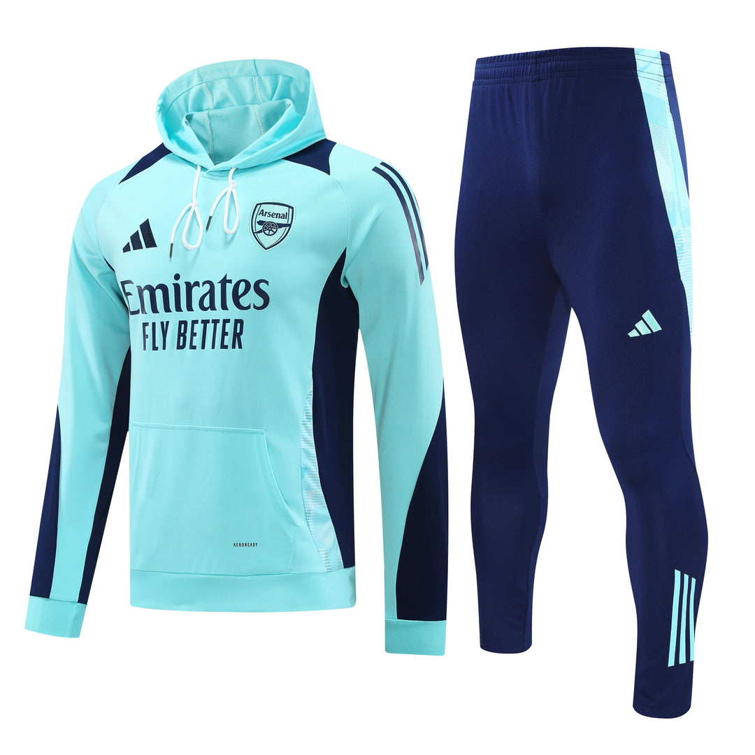 Conjunto Arsenal 2024/25 Azul Turquesa - Capuz