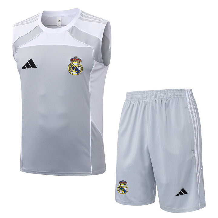 Kit Regata Real Madrid 25/26 - Cinza Claro/Branco