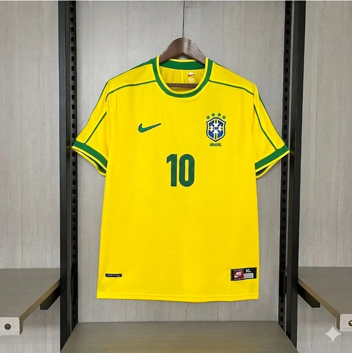 Camisa Retrô Brasil 1998 Home - Rivaldo #10 (Pronta Entrega)
