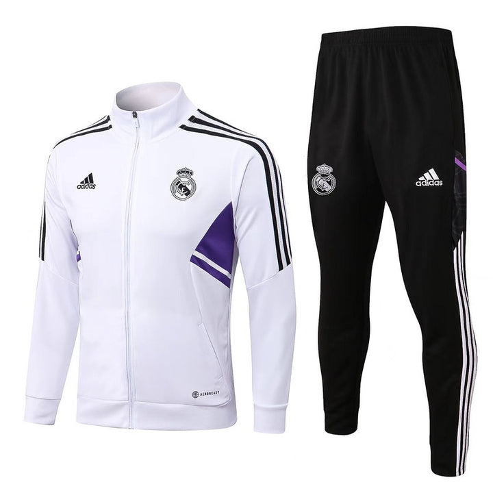 Conjunto Real Madrid 2022/23 - Branco/Roxo