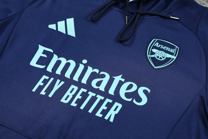 Blusão Arsenal 2024/25 Azul Marinho - Capuz