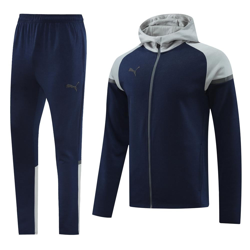 Conjunto Puma Tech Fleece - Azul Escuro/Cinza