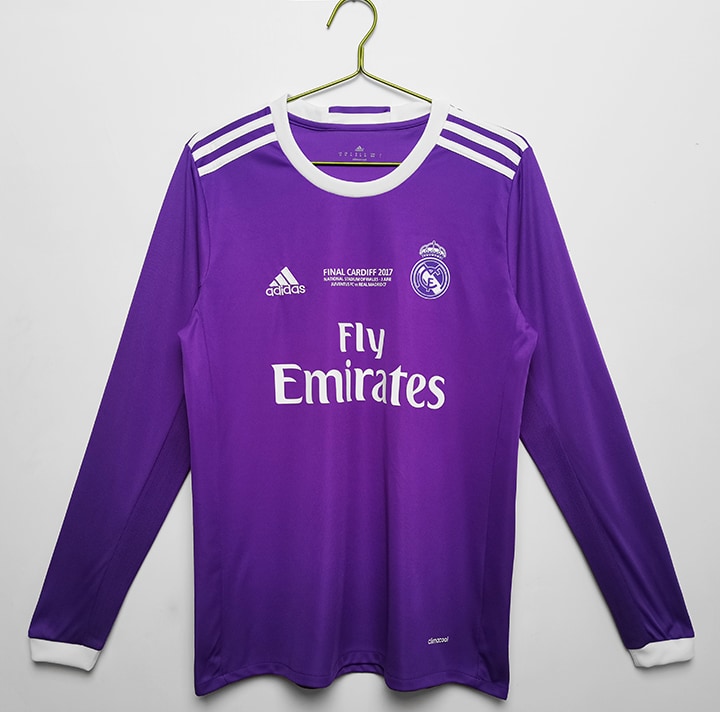 Camisa Retrô Real Madrid 16∕17 UCL Away Retro Shirt - Long Sleeve Away Manga Longa – Belt Sports