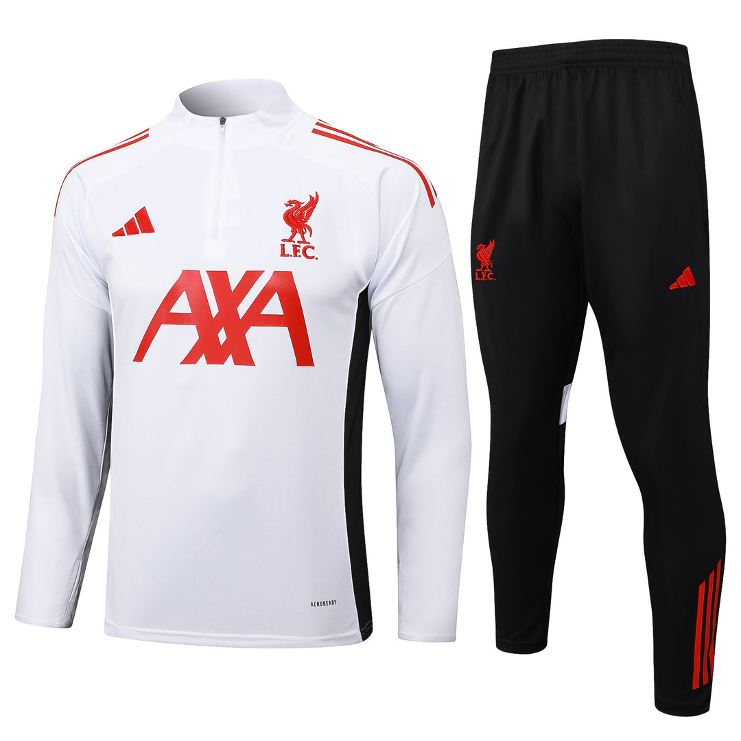 Conjunto Treino Liverpool 25/26 - Branco/Preto/Vermelho