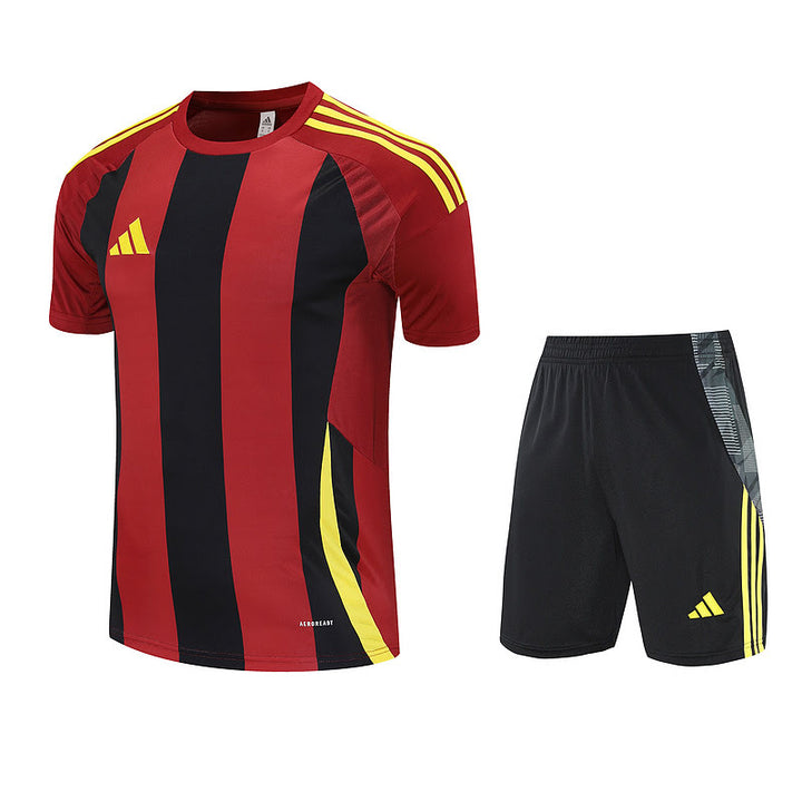Kit Adidas - Listrado Preto/Vermelho